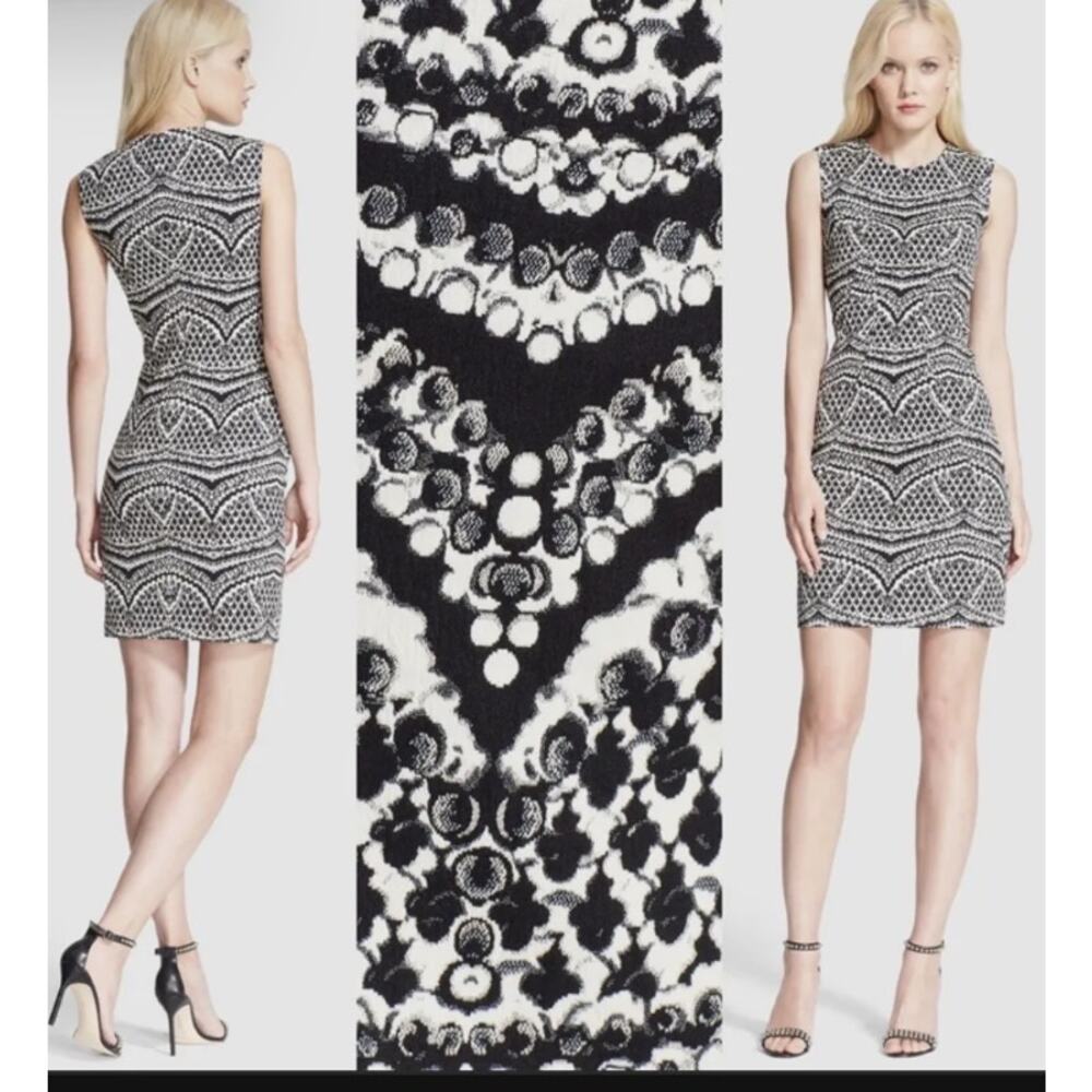 Diane Von Furstenberg DVF Pentra Jacquard Sleeveless Sheath Dress size 6